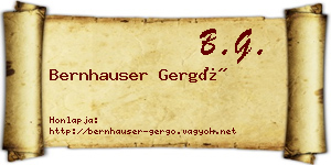 Bernhauser Gergő névjegykártya